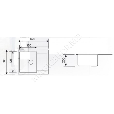 Chiuveta Tornado SOFIA 620x50 Black